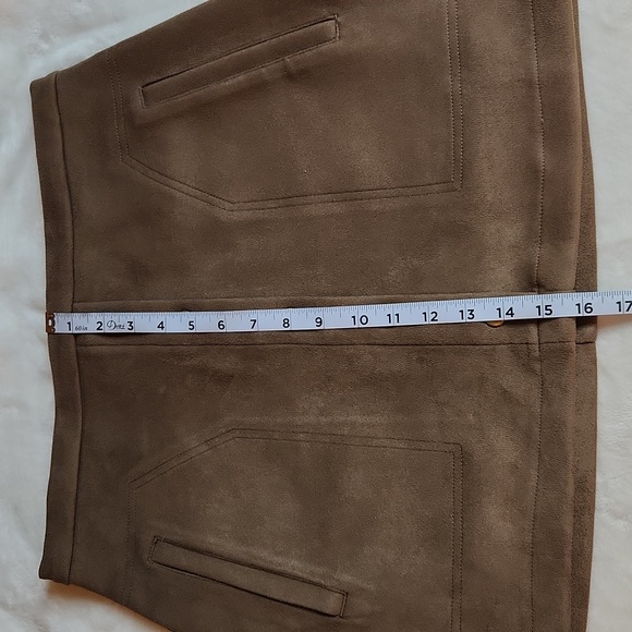 HFVE, Women's, Fall, Spring, Winter, Olive Green, Suede Like Skirt Mini Skirt - Picture 5 of 8